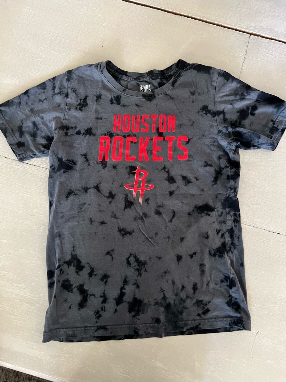 NBA Houston Rockets Tie Dye T Shirt Youth XL 14/16 Black Red Basketball cotton
